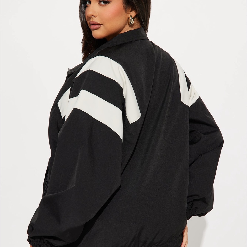 Fashion Nova Black and White Bomber Jacket - Picture 9 of 12